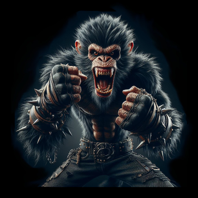 ai generated image of an angry monkey